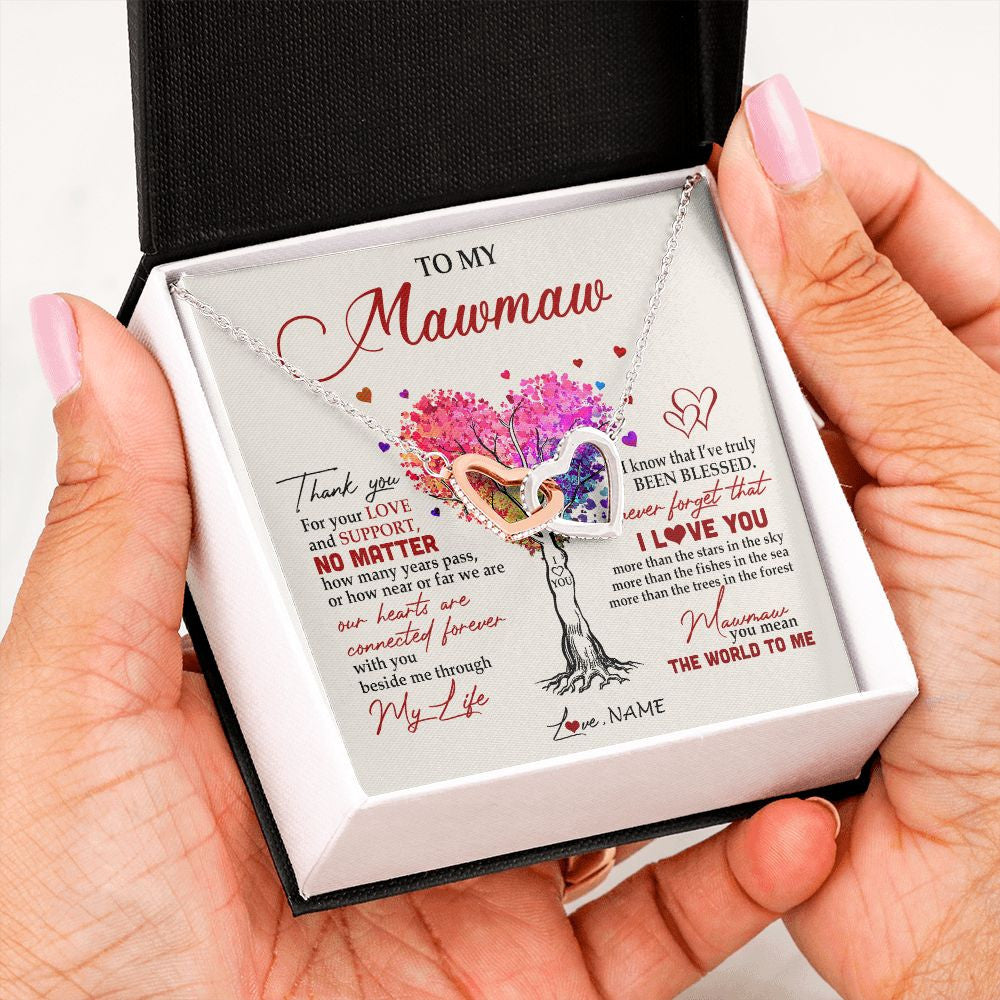 Personalized To My Mawmaw Necklace From Grandkids Never Forget That I Love You You Mean The World Mawmaw Birthday Mothers Day Customized Gift Box Message Card