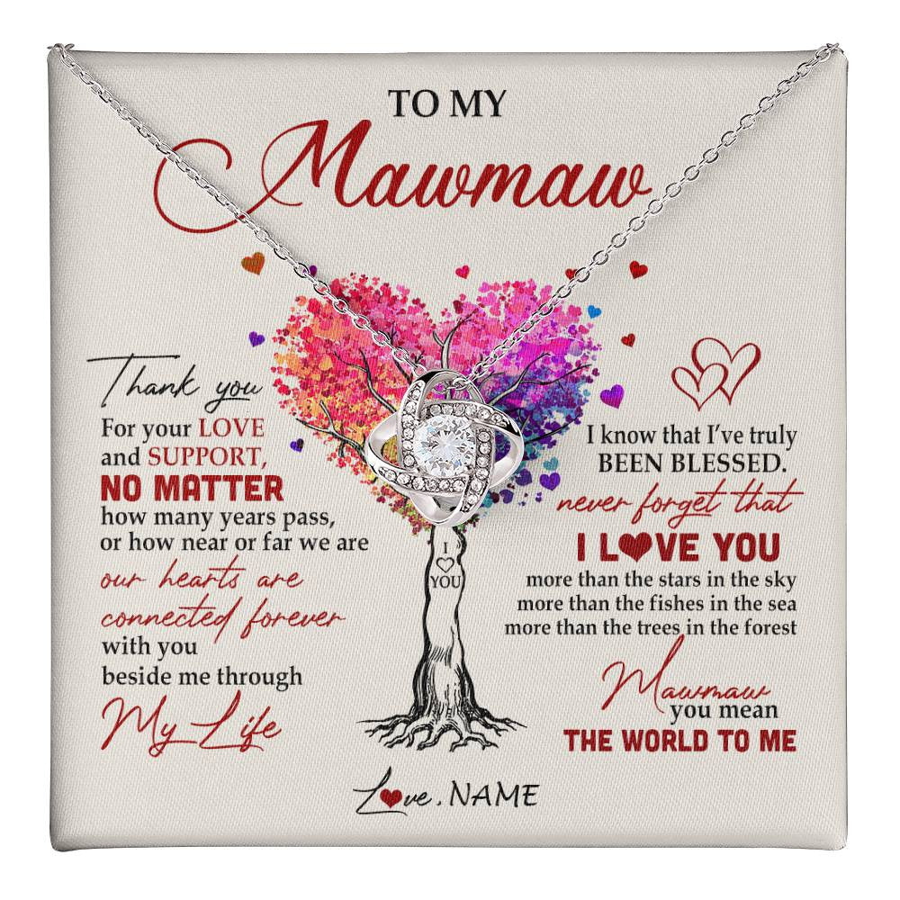 Personalized To My Mawmaw Necklace From Grandkids Never Forget That I Love You You Mean The World Mawmaw Birthday Mothers Day Customized Gift Box Message Card