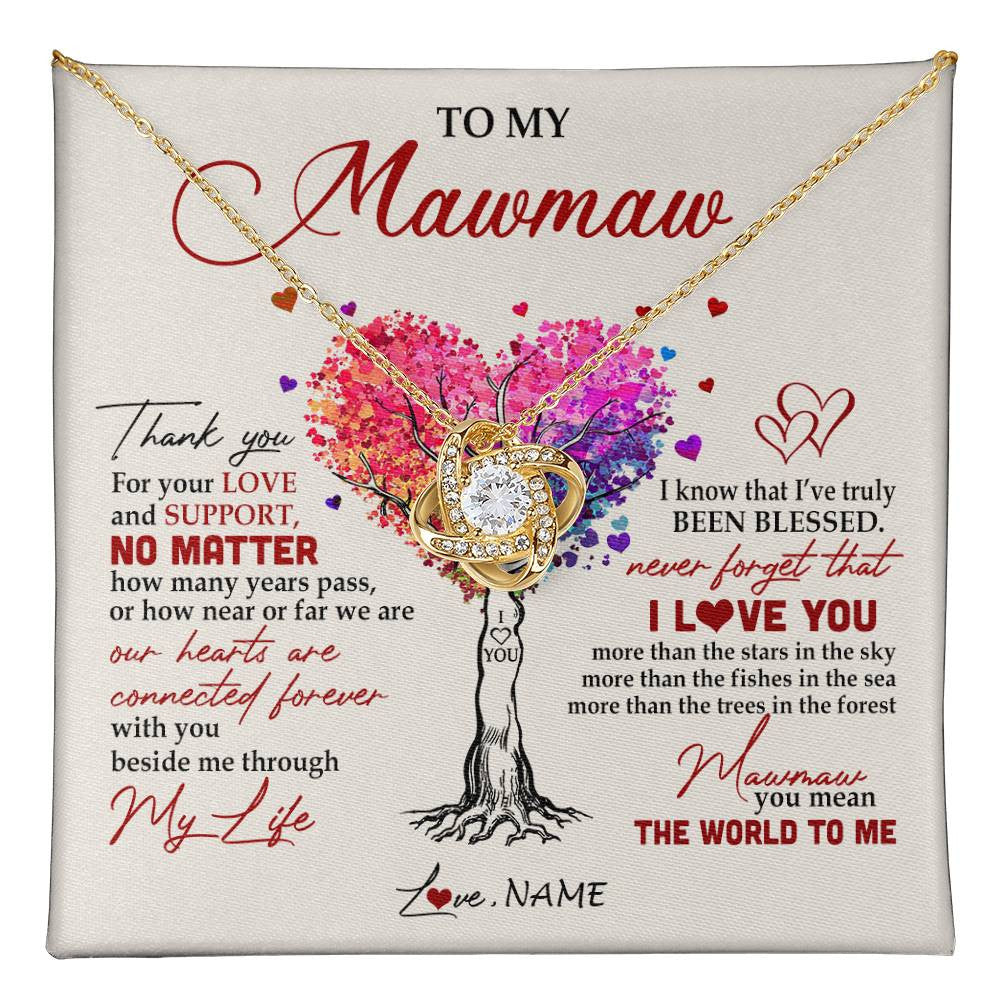 Personalized To My Mawmaw Necklace From Grandkids Never Forget That I Love You You Mean The World Mawmaw Birthday Mothers Day Customized Gift Box Message Card