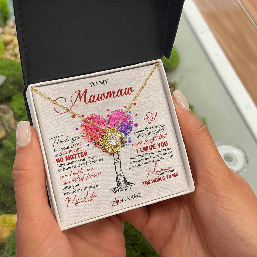 Personalized To My Mawmaw Necklace From Grandkids Never Forget That I Love You You Mean The World Mawmaw Birthday Mothers Day Customized Gift Box Message Card