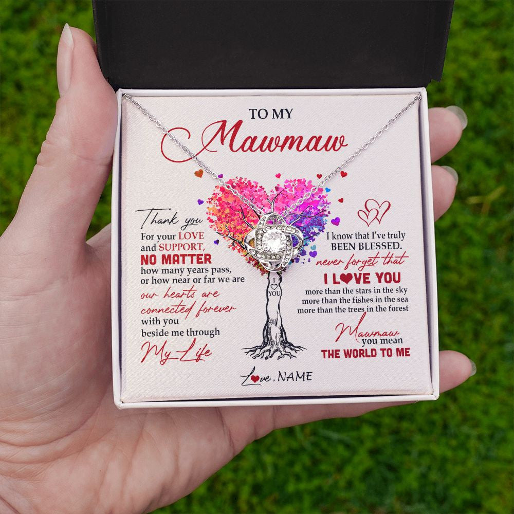 Personalized To My Mawmaw Necklace From Grandkids Never Forget That I Love You You Mean The World Mawmaw Birthday Mothers Day Customized Gift Box Message Card