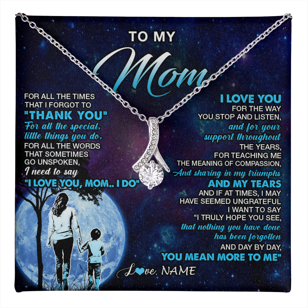 Personalized To My Mom Necklace From Son Thank You Day By Day Mom Birthday Gifts Mothers Day Christmas Customized Gift Box Message Card