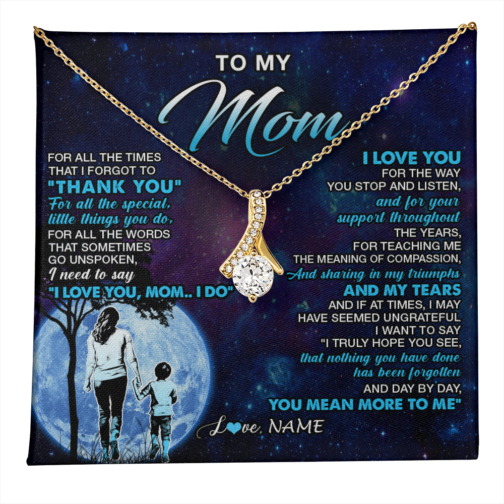 Personalized To My Mom Necklace From Son Thank You Day By Day Mom Birthday Gifts Mothers Day Christmas Customized Gift Box Message Card