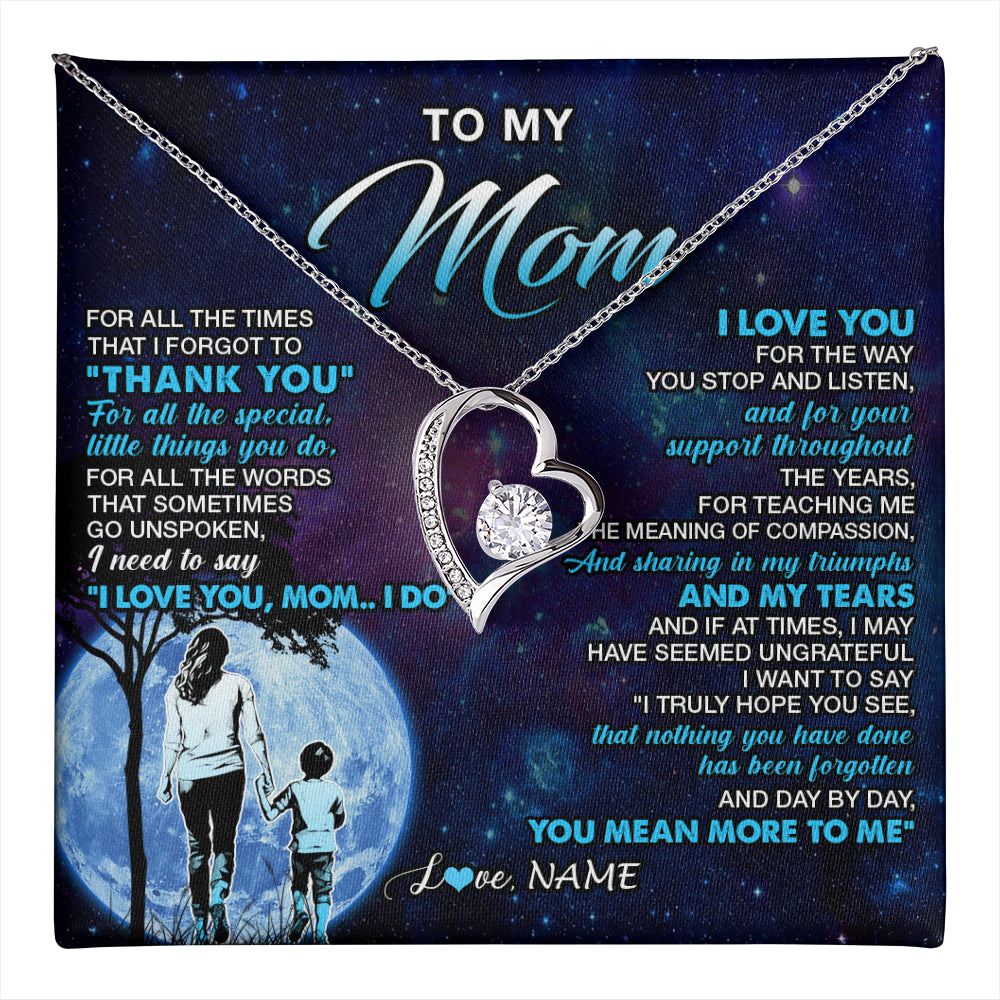 Personalized To My Mom Necklace From Son Thank You Day By Day Mom Birthday Gifts Mothers Day Christmas Customized Gift Box Message Card