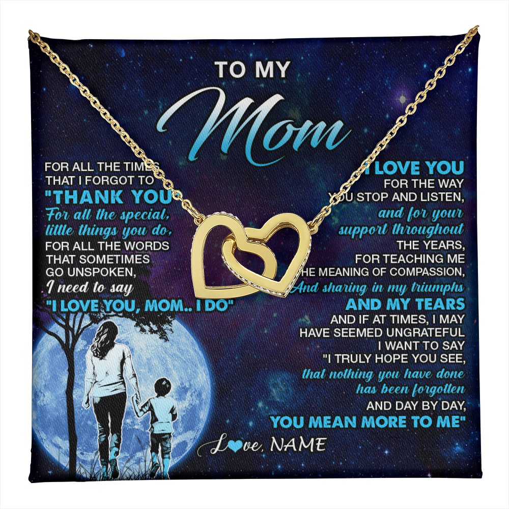Personalized To My Mom Necklace From Son Thank You Day By Day Mom Birthday Gifts Mothers Day Christmas Customized Gift Box Message Card