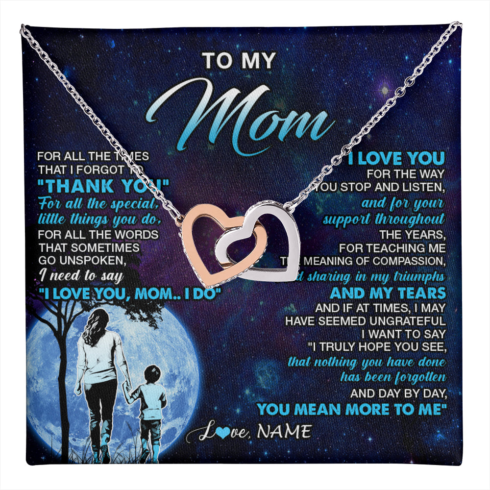Personalized To My Mom Necklace From Son Thank You Day By Day Mom Birthday Gifts Mothers Day Christmas Customized Gift Box Message Card