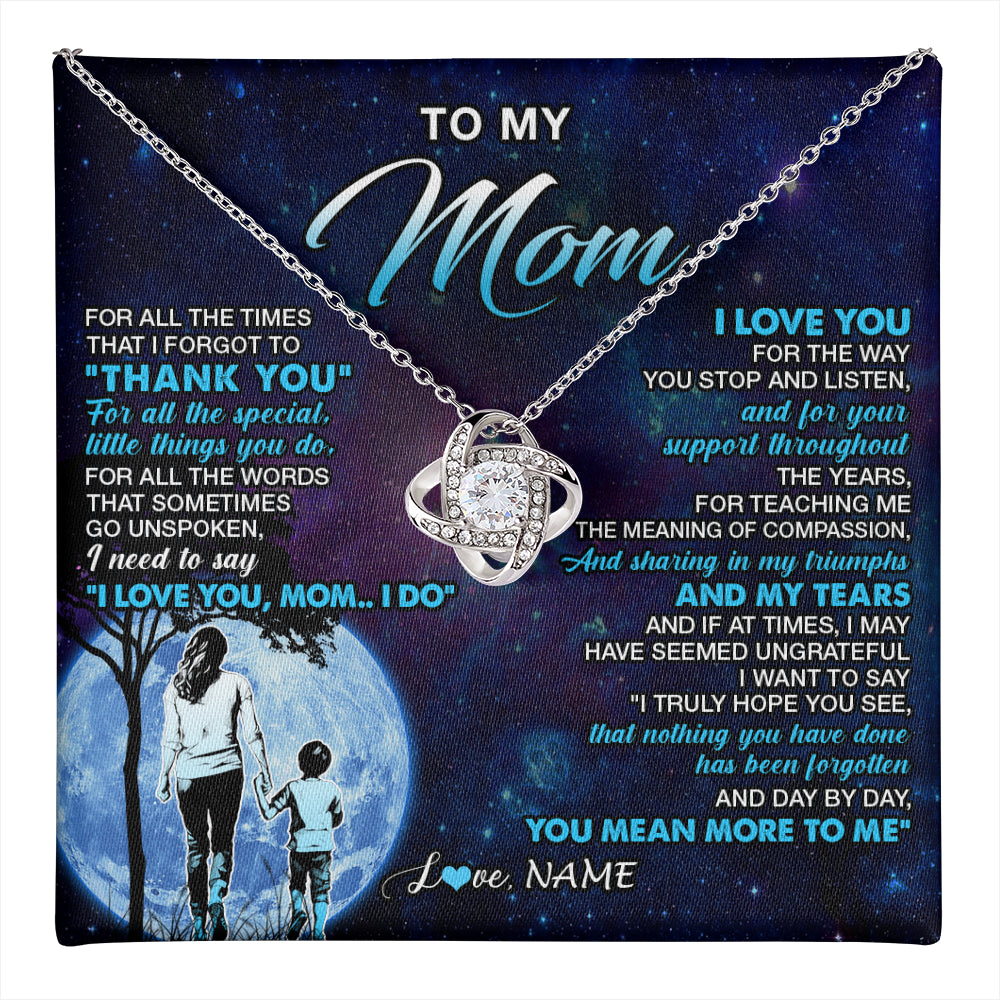 Personalized To My Mom Necklace From Son Thank You Day By Day Mom Birthday Gifts Mothers Day Christmas Customized Gift Box Message Card