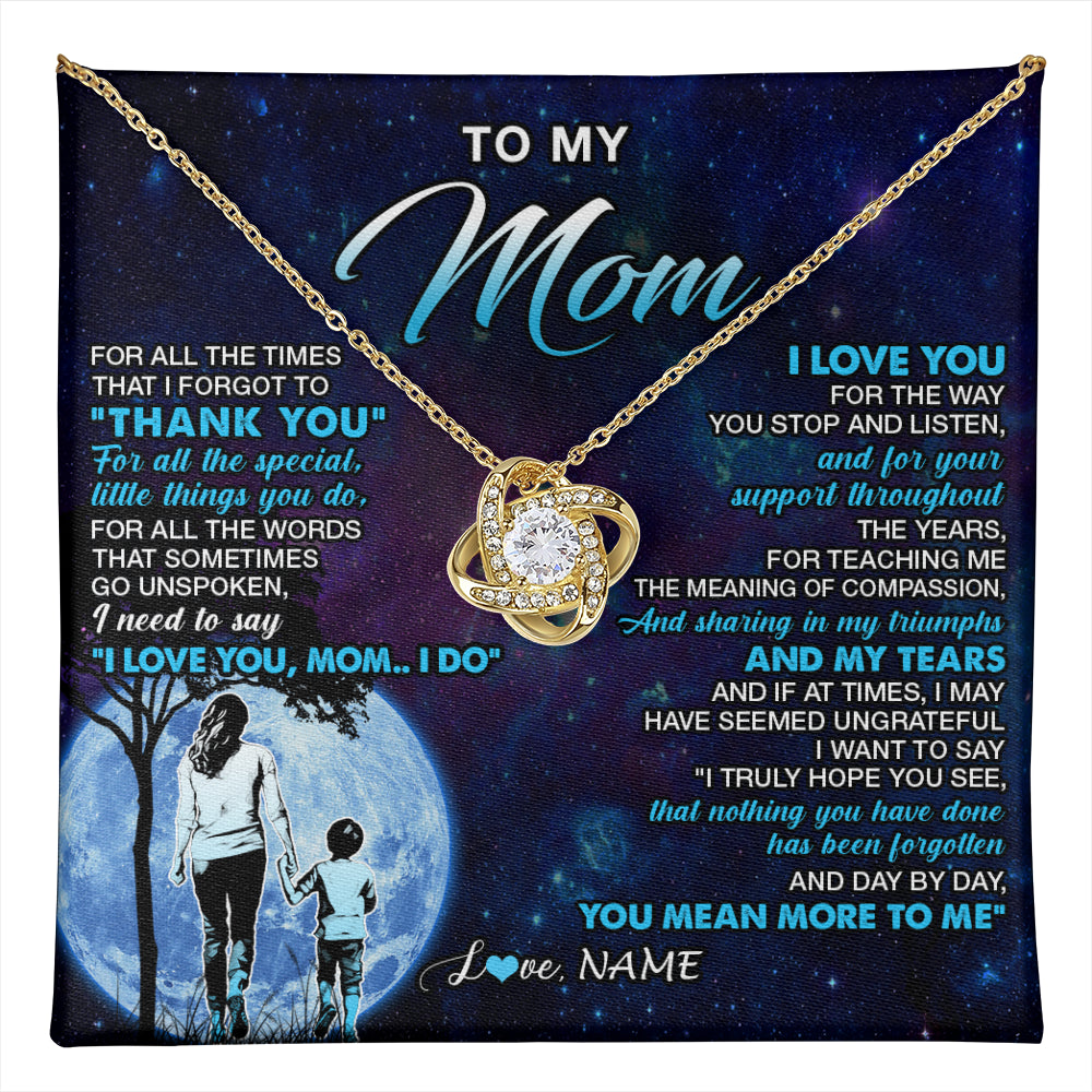Personalized To My Mom Necklace From Son Thank You Day By Day Mom Birthday Gifts Mothers Day Christmas Customized Gift Box Message Card