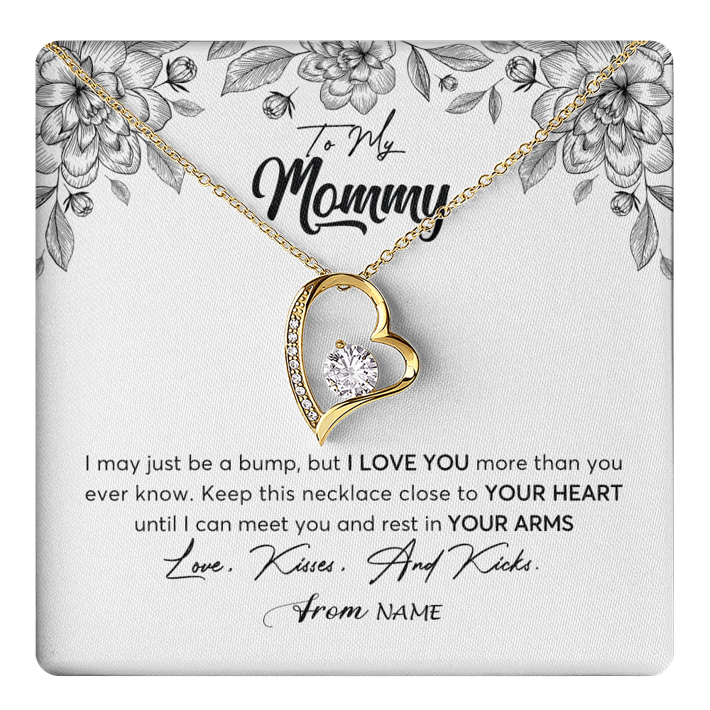 Personalized To My Mommy Necklace Baby Bump Expecting Mom First Time Mom Pregnancy Pregnant New Mom Mother To Be Mothers Day Customized Gift Box Message Card