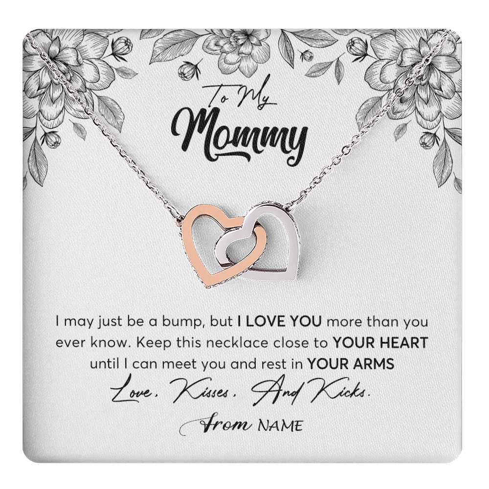 Personalized To My Mommy Necklace Baby Bump Expecting Mom First Time Mom Pregnancy Pregnant New Mom Mother To Be Mothers Day Customized Gift Box Message Card