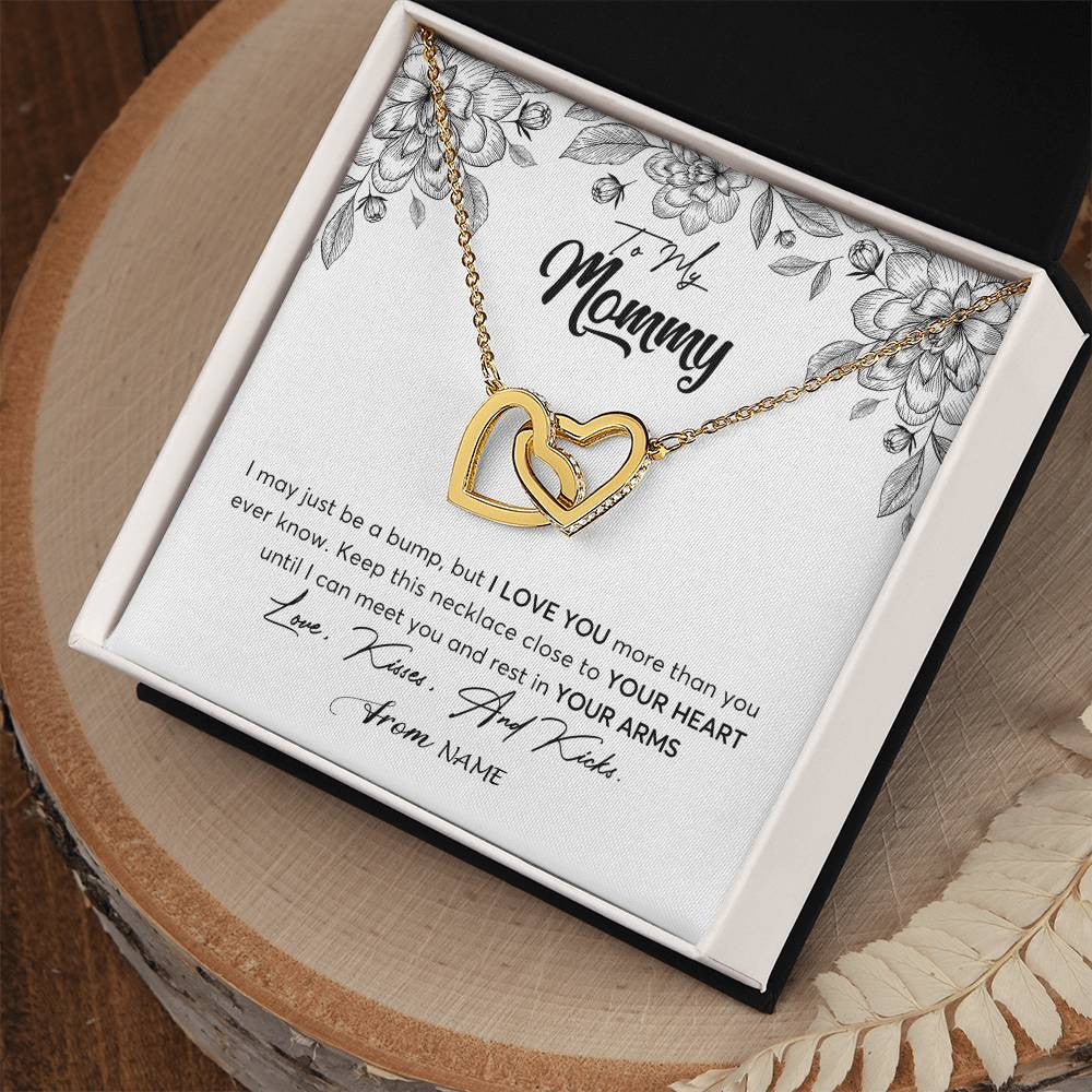 Personalized To My Mommy Necklace Baby Bump Expecting Mom First Time Mom Pregnancy Pregnant New Mom Mother To Be Mothers Day Customized Gift Box Message Card