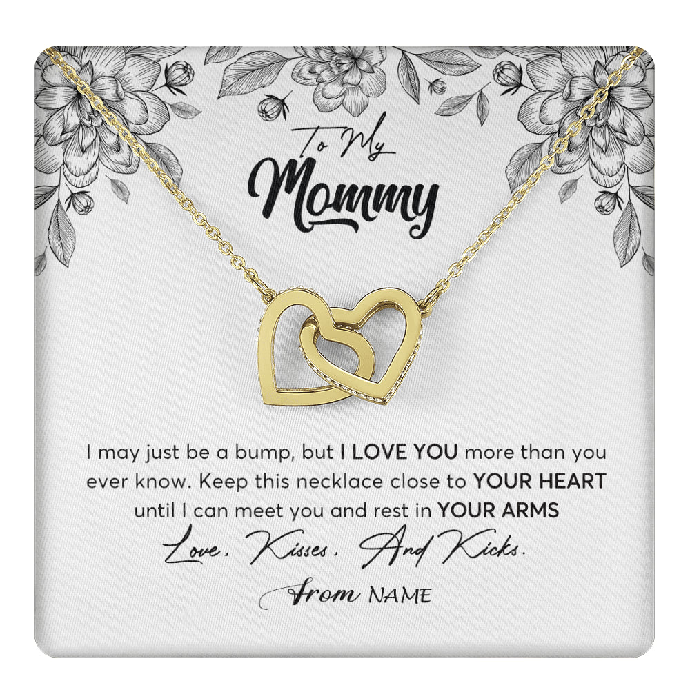 Personalized To My Mommy Necklace Baby Bump Expecting Mom First Time Mom Pregnancy Pregnant New Mom Mother To Be Mothers Day Customized Gift Box Message Card