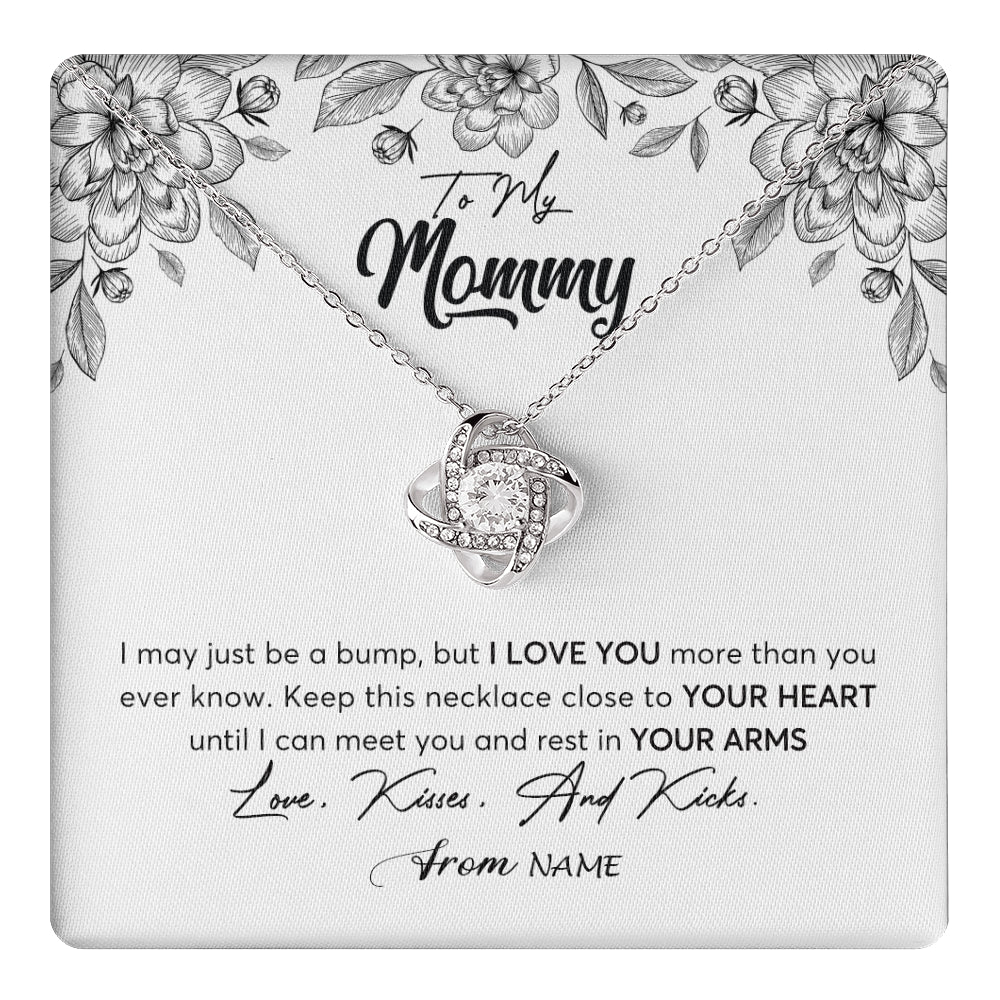 Personalized To My Mommy Necklace Baby Bump Expecting Mom First Time Mom Pregnancy Pregnant New Mom Mother To Be Mothers Day Customized Gift Box Message Card