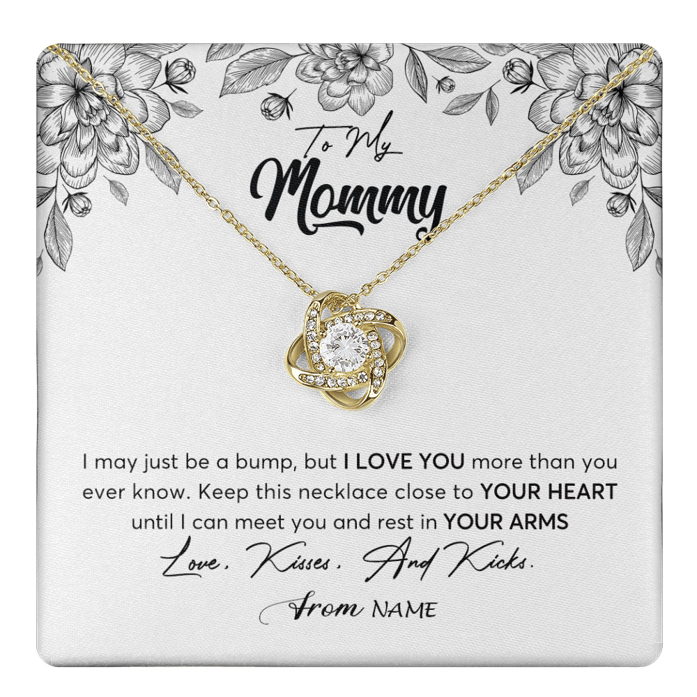 Personalized To My Mommy Necklace Baby Bump Expecting Mom First Time Mom Pregnancy Pregnant New Mom Mother To Be Mothers Day Customized Gift Box Message Card