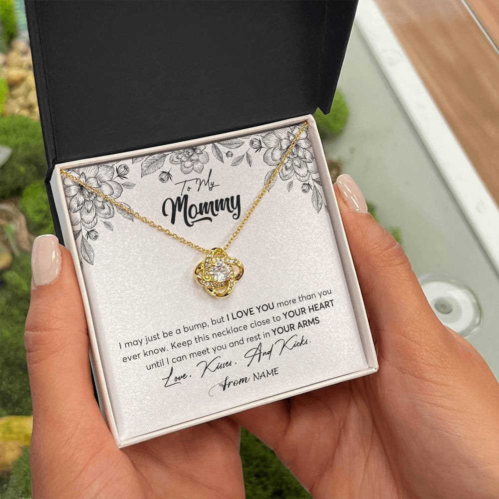 Personalized To My Mommy Necklace Baby Bump Expecting Mom First Time Mom Pregnancy Pregnant New Mom Mother To Be Mothers Day Customized Gift Box Message Card
