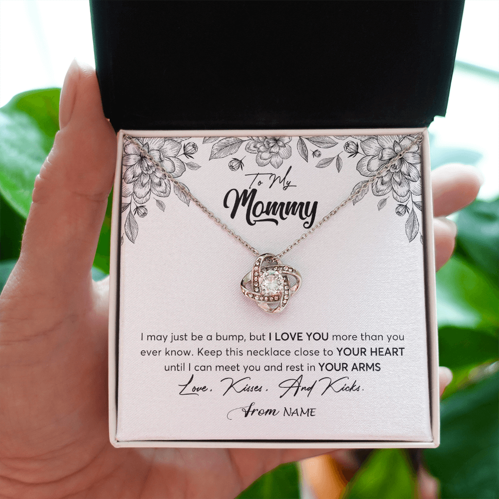 Personalized To My Mommy Necklace Baby Bump Expecting Mom First Time Mom Pregnancy Pregnant New Mom Mother To Be Mothers Day Customized Gift Box Message Card
