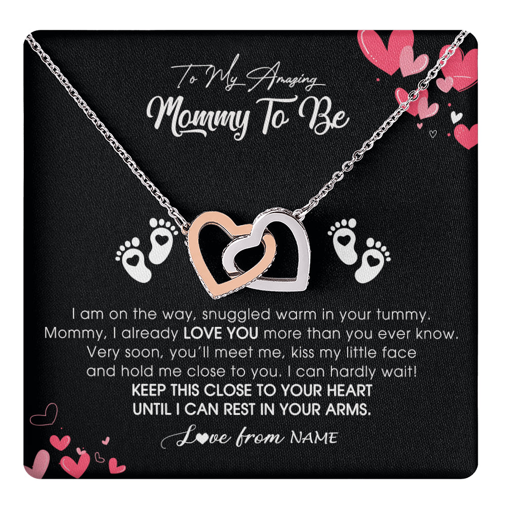 Personalized To My Mommy To Be Necklace Never ending From Baby Bump For First Time Mom Pregnant Happy 1st Mothers Day Jewelry Customized Gift Box Message Card