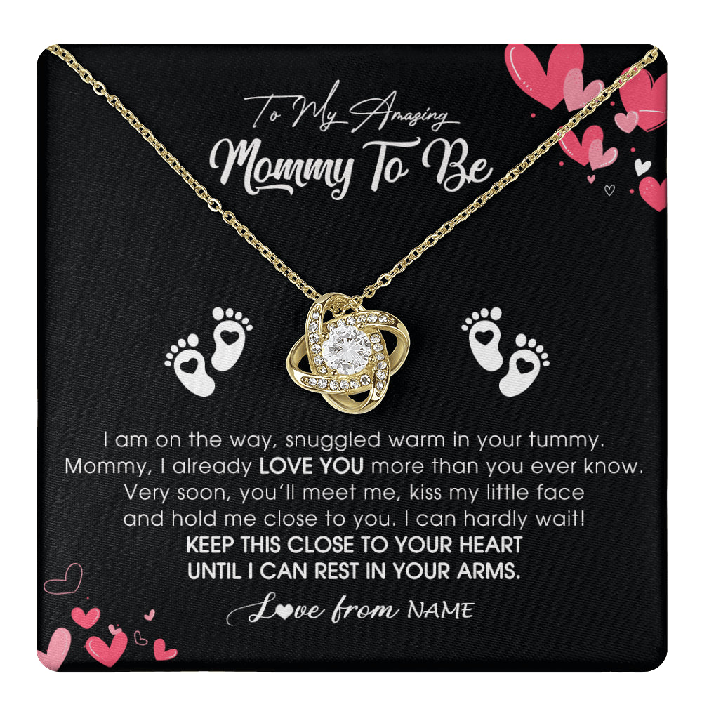 Personalized To My Mommy To Be Necklace Never ending From Baby Bump For First Time Mom Pregnant Happy 1st Mothers Day Jewelry Customized Gift Box Message Card