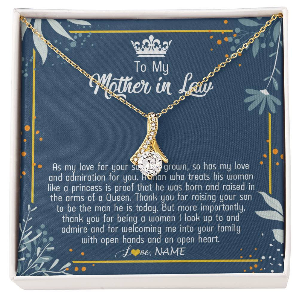 Personalized To My Mother In Law Necklace As My Love For Your Son Mother's Day Husband's Mom Birthday Anniversary Christmas Customized Gift Box Message Card