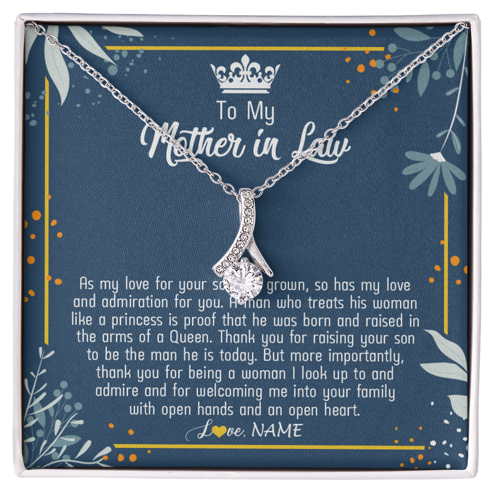 Personalized To My Mother In Law Necklace As My Love For Your Son Mother's Day Husband's Mom Birthday Anniversary Christmas Customized Gift Box Message Card