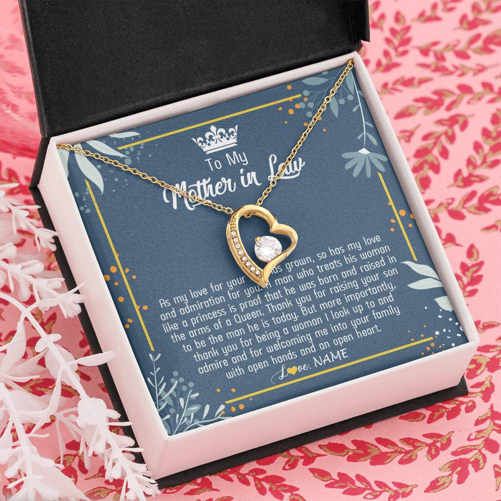 Personalized To My Mother In Law Necklace As My Love For Your Son Mother's Day Husband's Mom Birthday Anniversary Christmas Customized Gift Box Message Card