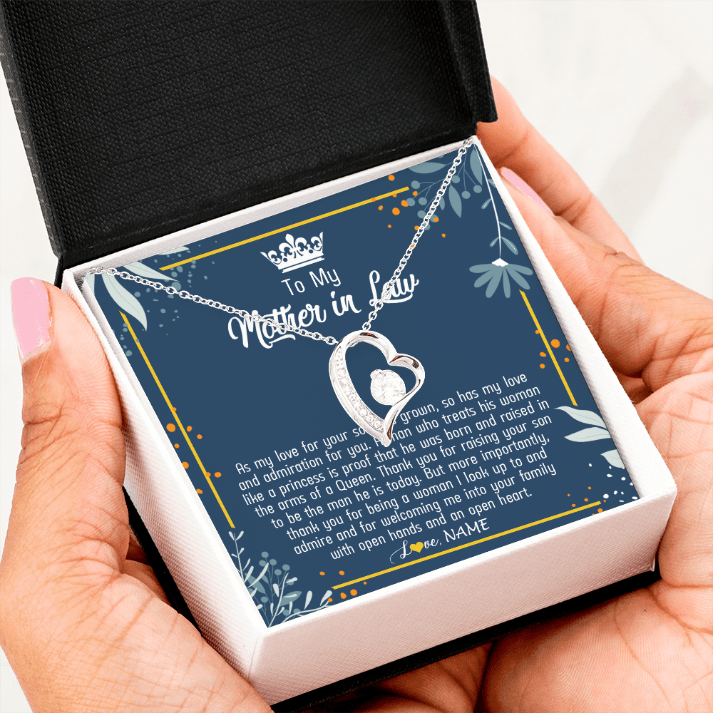 Personalized To My Mother In Law Necklace As My Love For Your Son Mother's Day Husband's Mom Birthday Anniversary Christmas Customized Gift Box Message Card