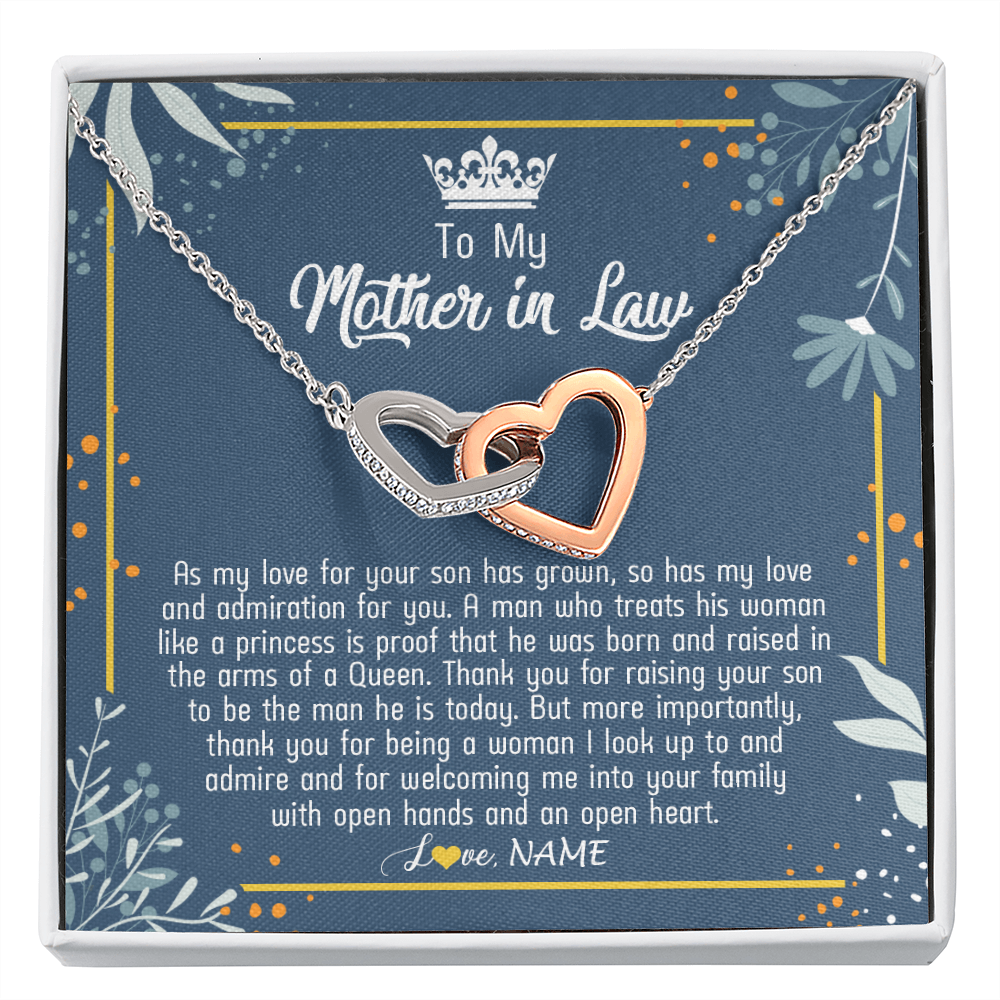 Personalized To My Mother In Law Necklace As My Love For Your Son Mother's Day Husband's Mom Birthday Anniversary Christmas Customized Gift Box Message Card