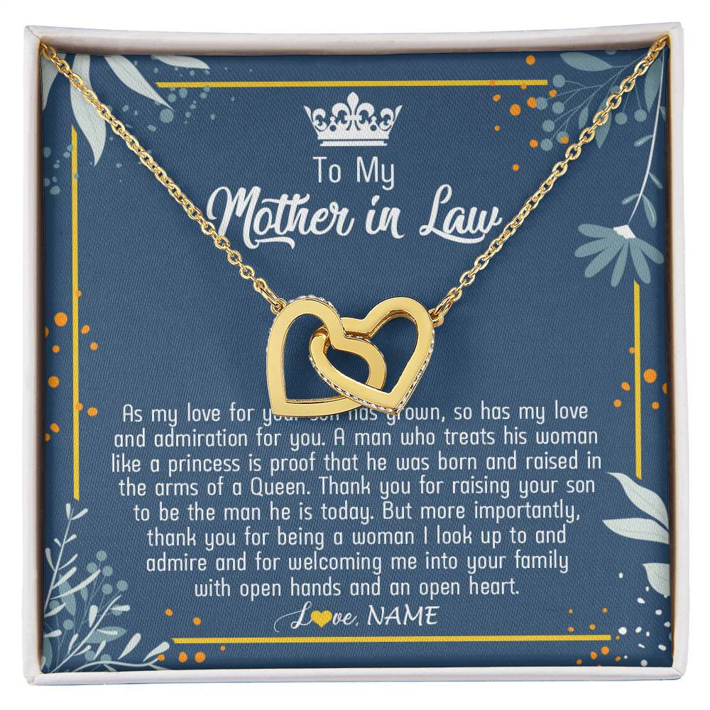 Personalized To My Mother In Law Necklace As My Love For Your Son Mother's Day Husband's Mom Birthday Anniversary Christmas Customized Gift Box Message Card