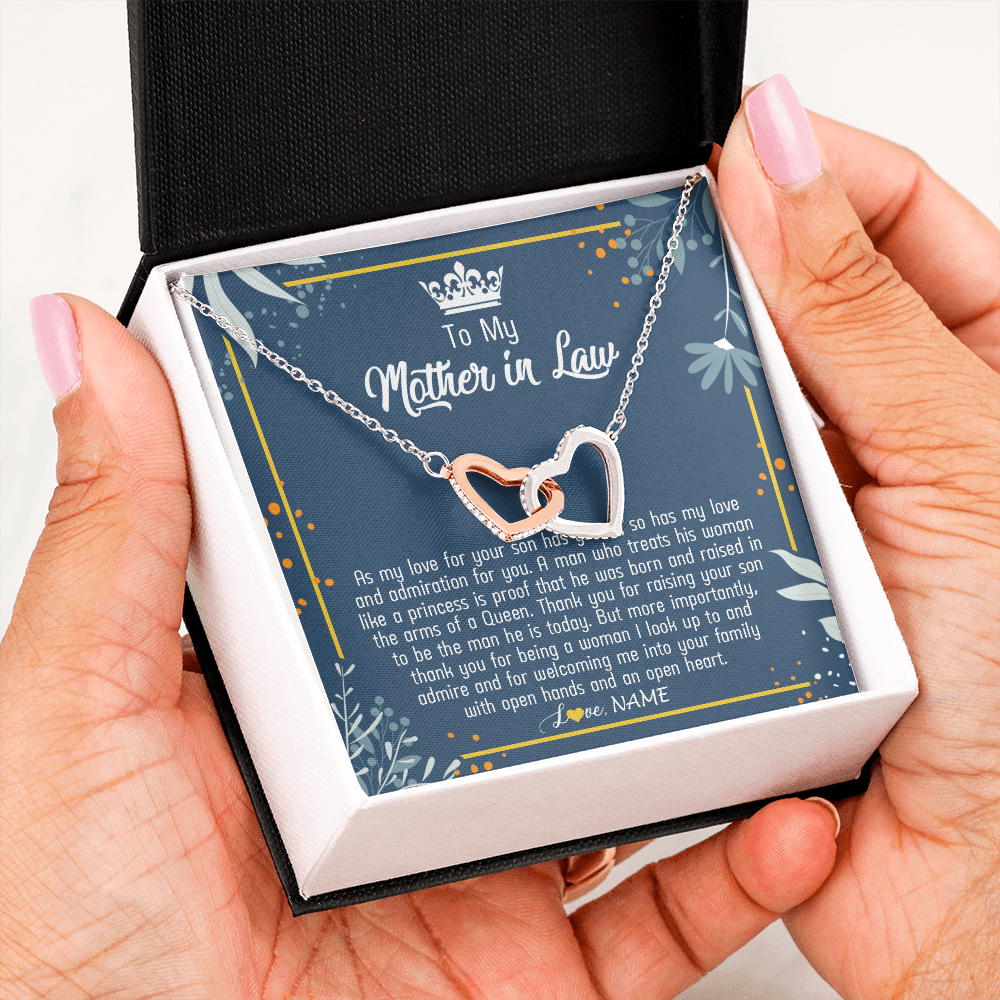 Personalized To My Mother In Law Necklace As My Love For Your Son Mother's Day Husband's Mom Birthday Anniversary Christmas Customized Gift Box Message Card