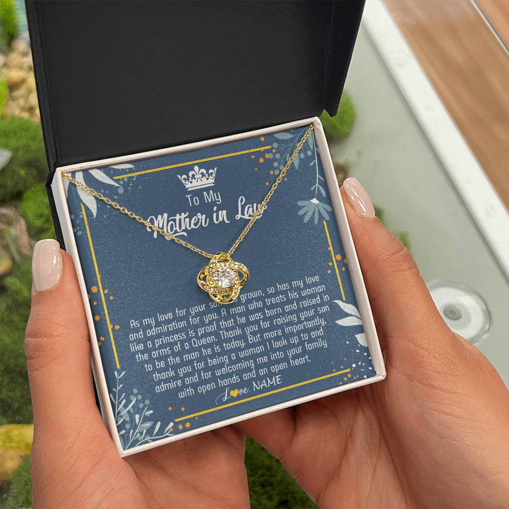 Personalized To My Mother In Law Necklace As My Love For Your Son Mother's Day Husband's Mom Birthday Anniversary Christmas Customized Gift Box Message Card