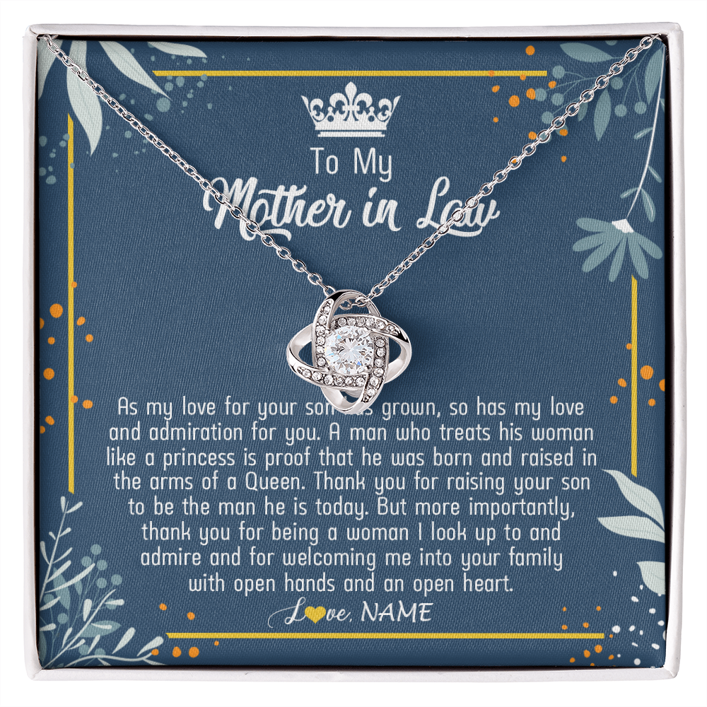 Personalized To My Mother In Law Necklace As My Love For Your Son Mother's Day Husband's Mom Birthday Anniversary Christmas Customized Gift Box Message Card