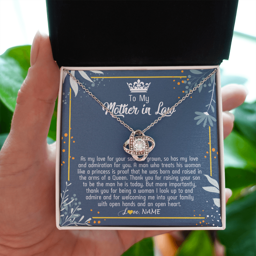 Personalized To My Mother In Law Necklace As My Love For Your Son Mother's Day Husband's Mom Birthday Anniversary Christmas Customized Gift Box Message Card