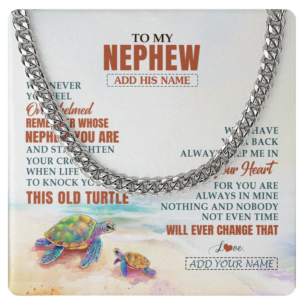 Personalized To My Nephew Gifts Necklace From Aunt Uncle Auntie Whenever Turtle Unique Birthday Gifts For Nephew Graduation Christmas Gift Box Message Card