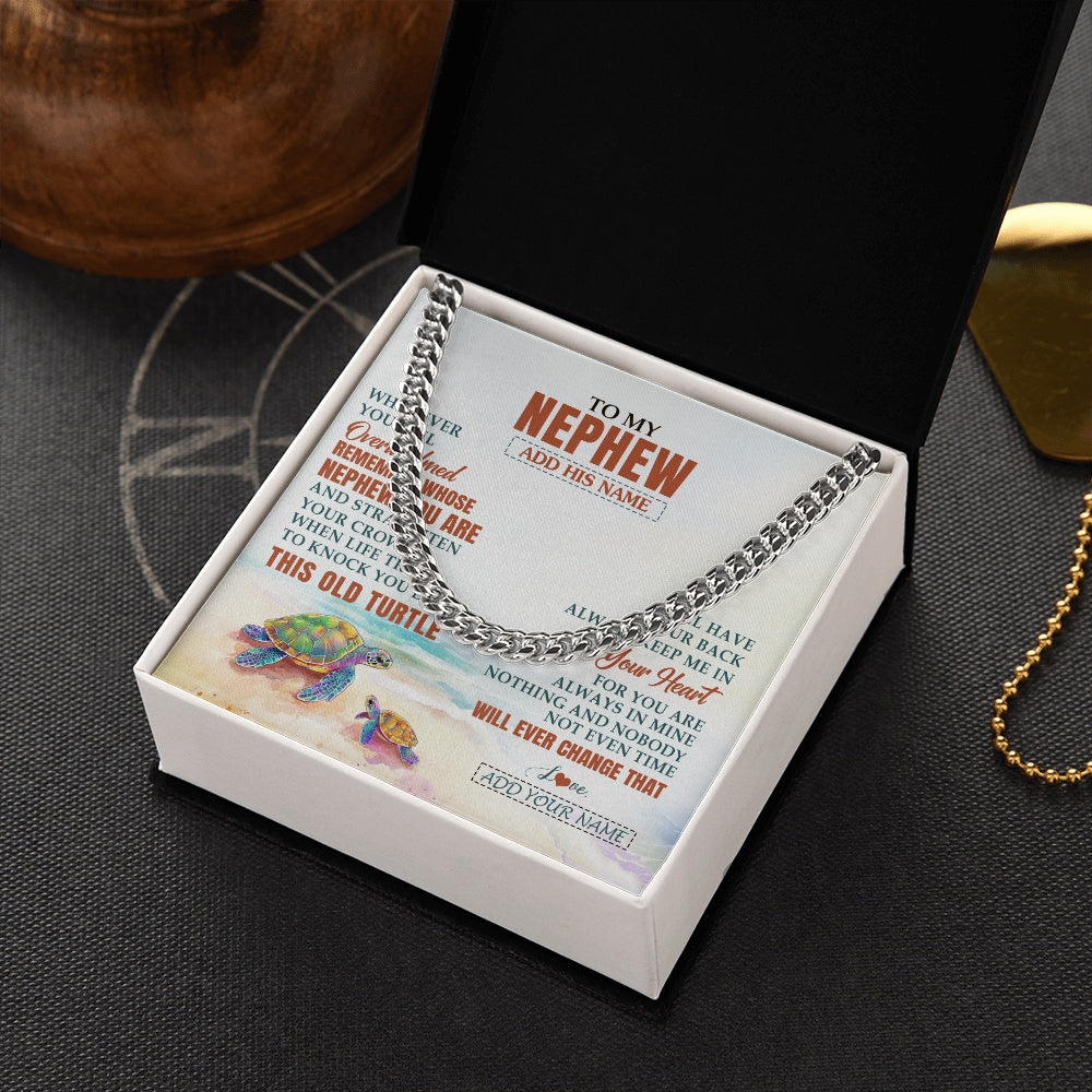 Personalized To My Nephew Gifts Necklace From Aunt Uncle Auntie Whenever Turtle Unique Birthday Gifts For Nephew Graduation Christmas Gift Box Message Card