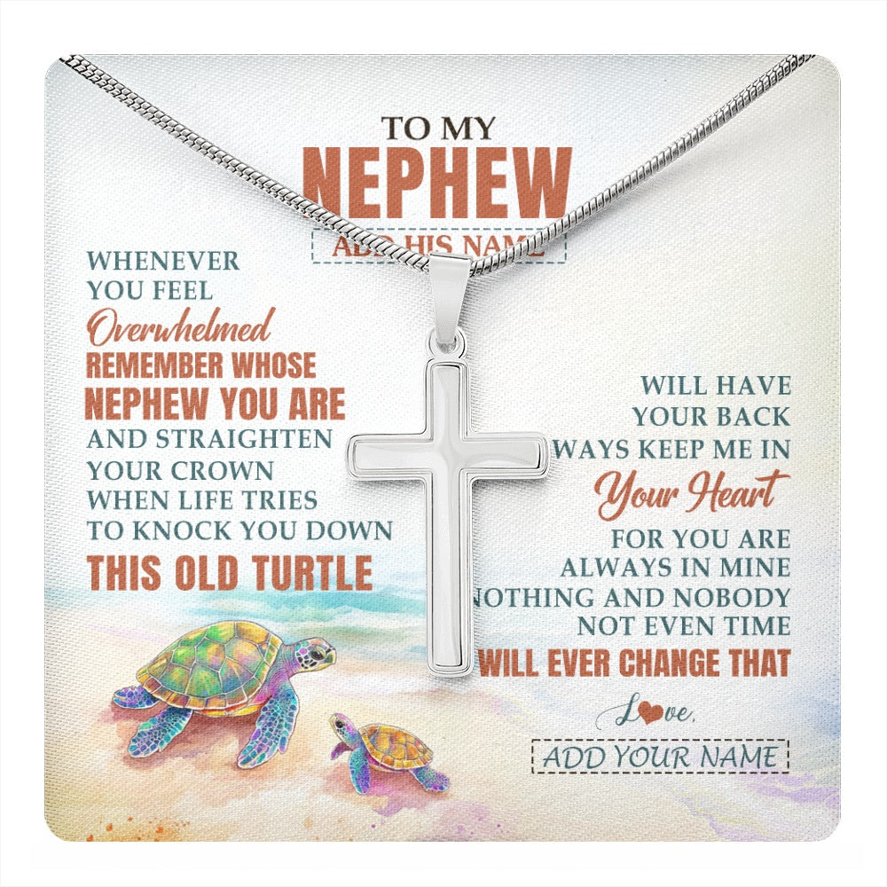 Personalized To My Nephew Gifts Necklace From Aunt Uncle Auntie Whenever Turtle Unique Birthday Gifts For Nephew Graduation Christmas Gift Box Message Card