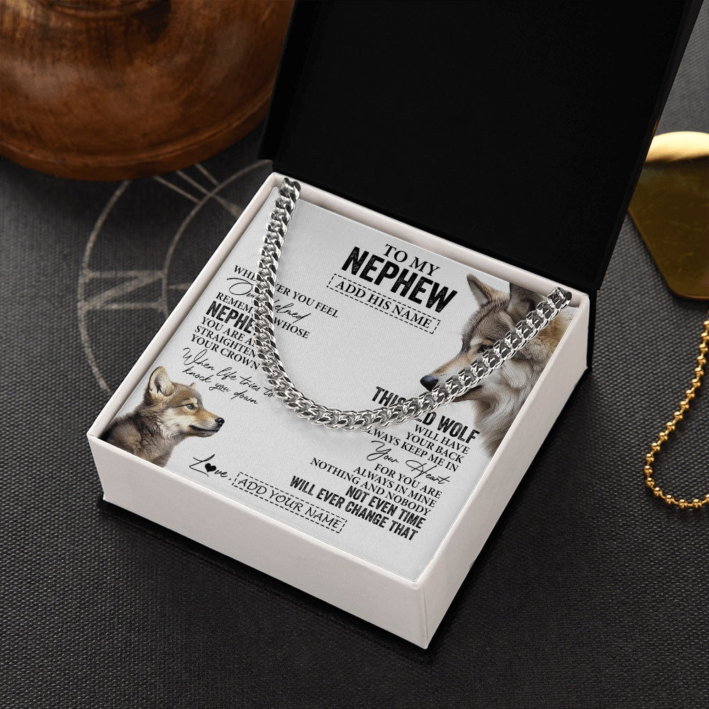 Personalized To My Nephew Gifts Necklace From Aunt Uncle Auntie Whenever Wolf Unique Birthday For Nephew Graduation Christmas Custom Gift Box Message Card