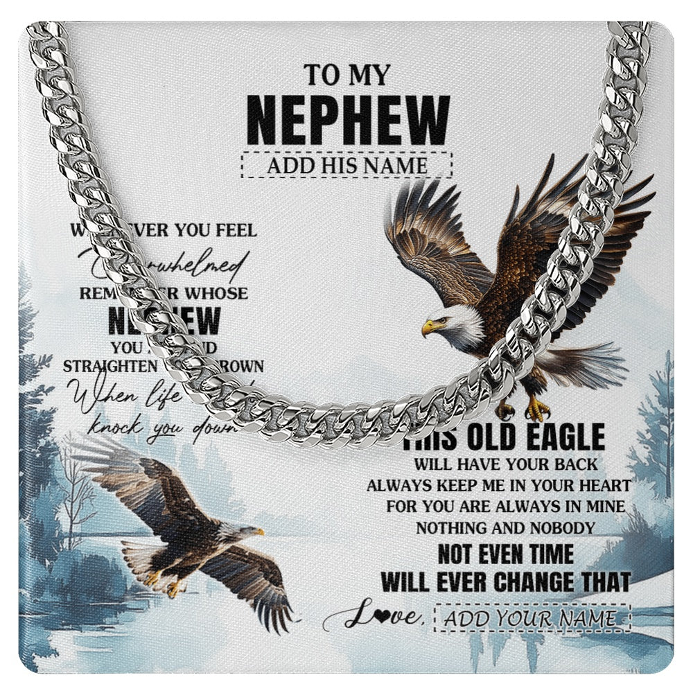 Personalized To My Nephew Gifts Necklace From Aunt Uncle Whenever Eagle Unique Birthday Gifts For Nephew Christmas Custom Keepsake Gift Box Message Card
