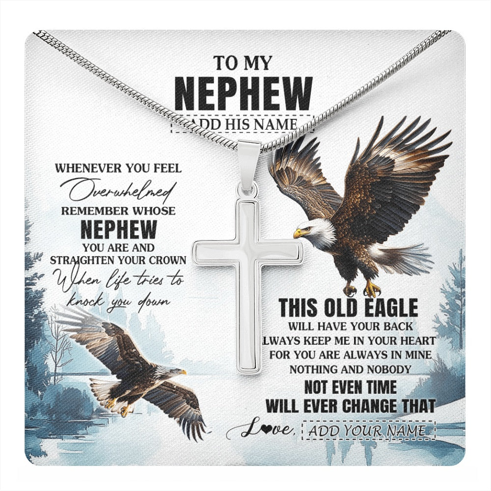 Personalized To My Nephew Gifts Necklace From Aunt Uncle Whenever Eagle Unique Birthday Gifts For Nephew Christmas Custom Keepsake Gift Box Message Card