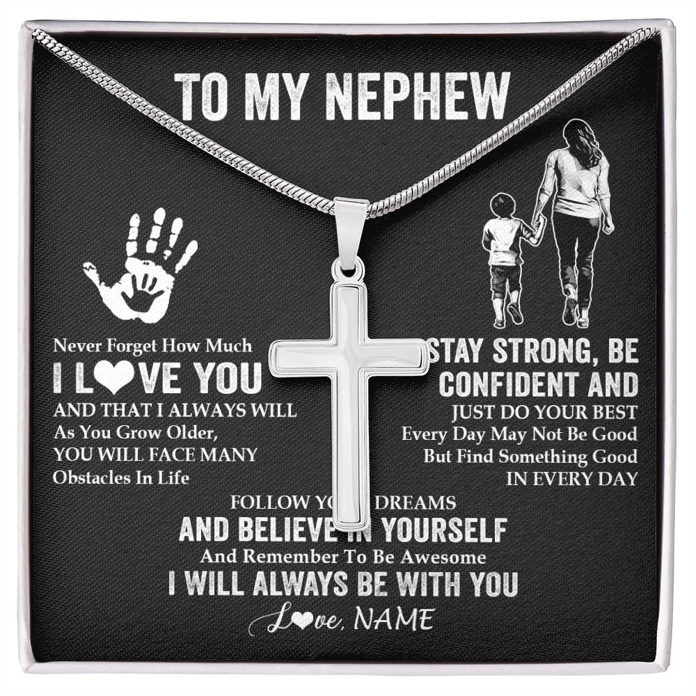 Personalized To My Nephew Necklace I Love You Forever From Aunt Nephew Birthday Gifts Christmas Thanksgiving Graduation Customized Gift Box Message Card