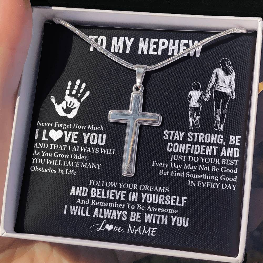 Personalized To My Nephew Necklace I Love You Forever From Aunt Nephew Birthday Gifts Christmas Thanksgiving Graduation Customized Gift Box Message Card