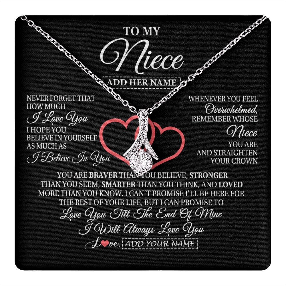 Personalized To My Niece  Birthday Gifts From Uncle Aunt Always Love You Niece Gifts Necklace Jewelry Graduation Christmas Customized Gift Box Message Card