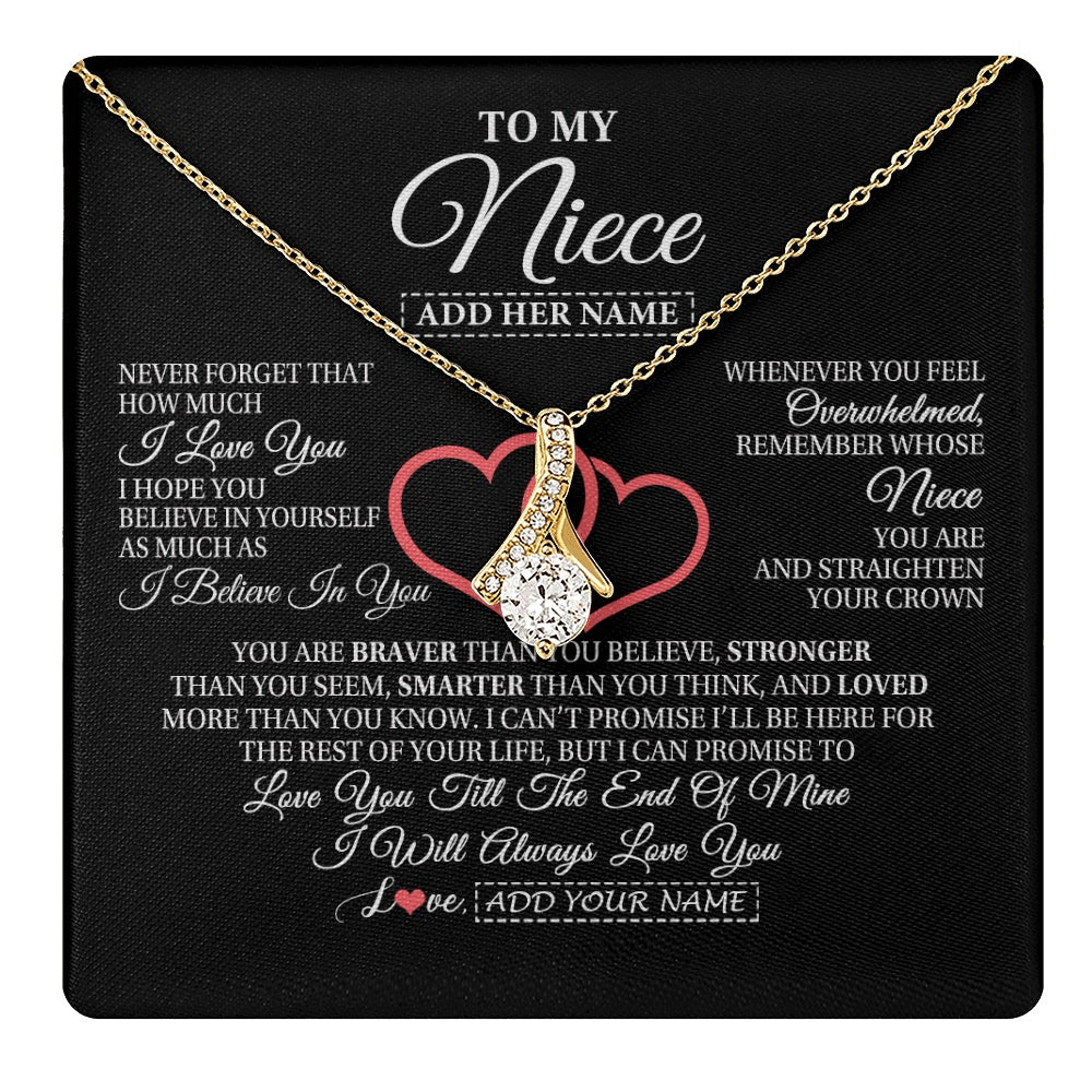Personalized To My Niece  Birthday Gifts From Uncle Aunt Always Love You Niece Gifts Necklace Jewelry Graduation Christmas Customized Gift Box Message Card
