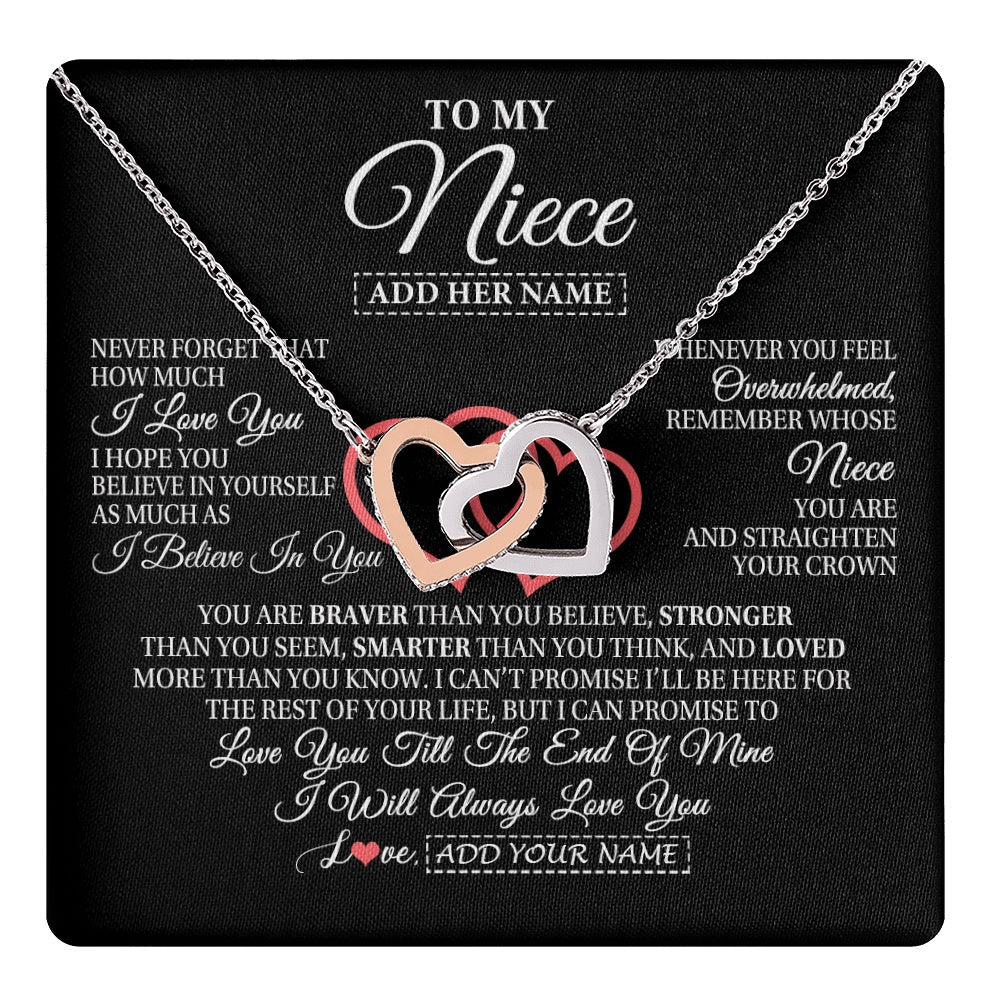 Personalized To My Niece  Birthday Gifts From Uncle Aunt Always Love You Niece Gifts Necklace Jewelry Graduation Christmas Customized Gift Box Message Card