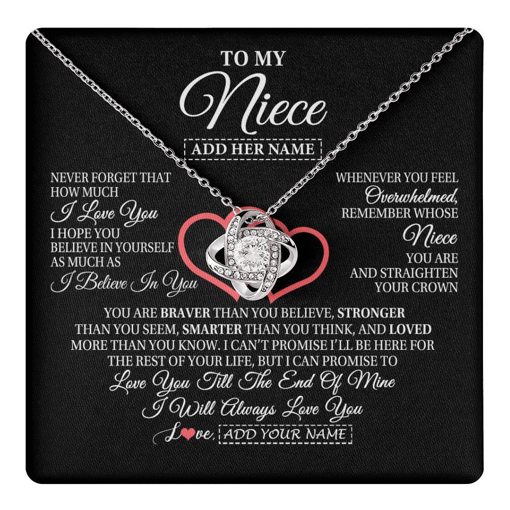 Personalized To My Niece  Birthday Gifts From Uncle Aunt Always Love You Niece Gifts Necklace Jewelry Graduation Christmas Customized Gift Box Message Card
