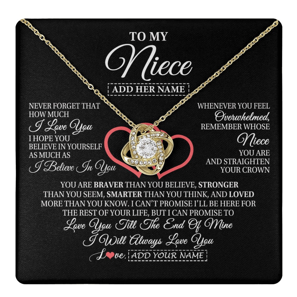 Personalized To My Niece  Birthday Gifts From Uncle Aunt Always Love You Niece Gifts Necklace Jewelry Graduation Christmas Customized Gift Box Message Card