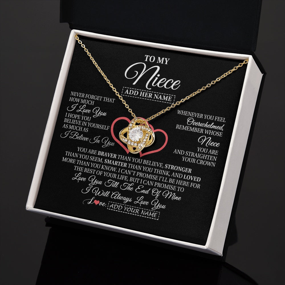 Personalized To My Niece  Birthday Gifts From Uncle Aunt Always Love You Niece Gifts Necklace Jewelry Graduation Christmas Customized Gift Box Message Card