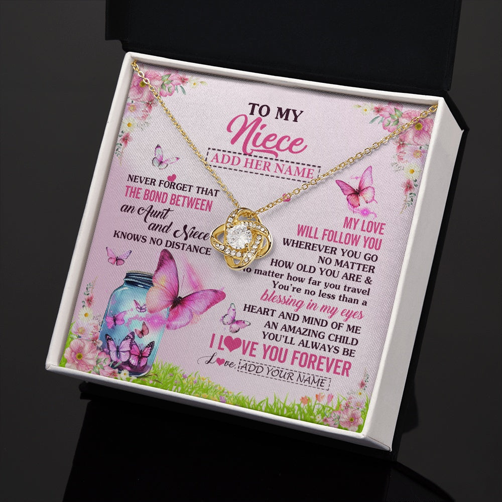 Personalized To My Niece Butterfly Necklace From Aunt Auntie The Bond Between Niece Birthday Gifts Graduation Christmas Custom Jewelry Gift Box Message Card
