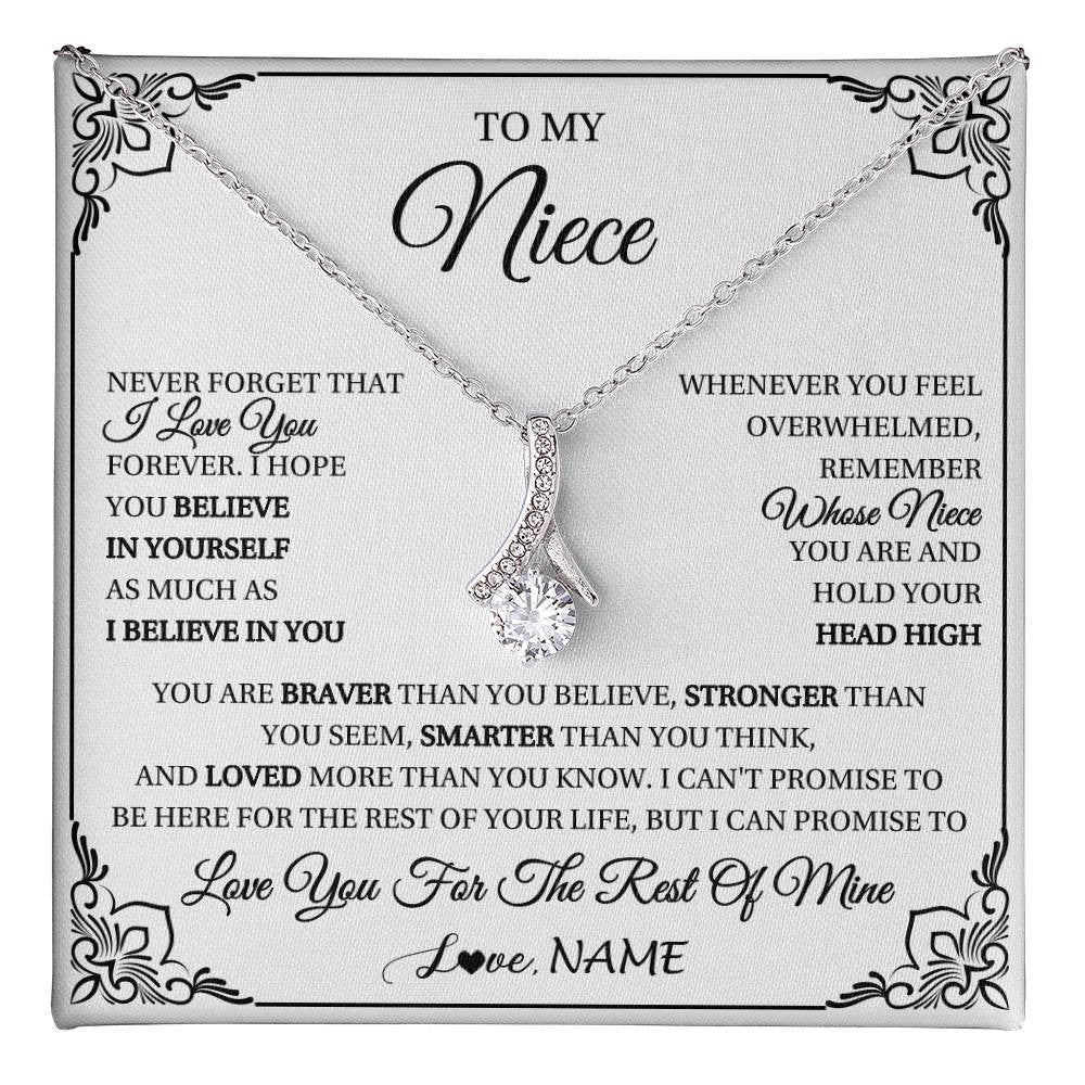 Personalized To My Niece Gift Necklace From Aunt Uncle I Love You Believe In You Niece Birthday Gifts Graduation Christmas Customized Gift Box Message Card