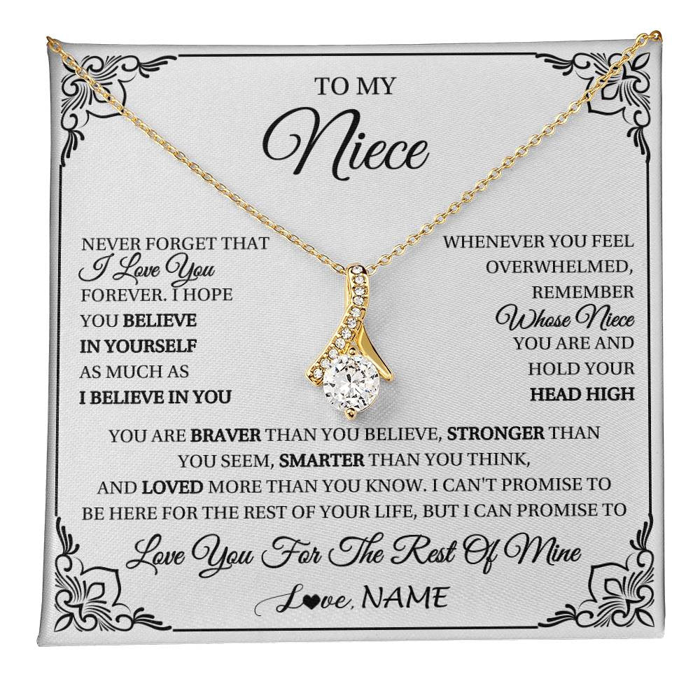 Personalized To My Niece Gift Necklace From Aunt Uncle I Love You Believe In You Niece Birthday Gifts Graduation Christmas Customized Gift Box Message Card