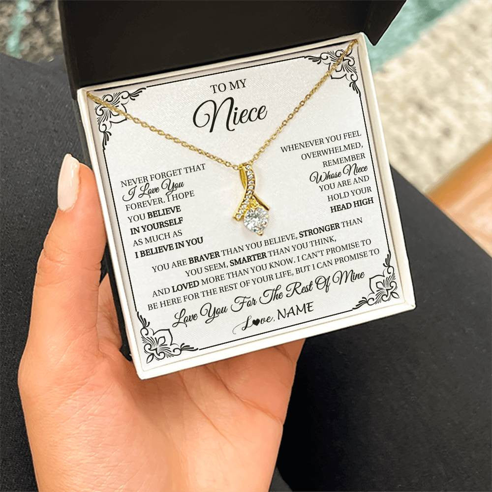 Personalized To My Niece Gift Necklace From Aunt Uncle I Love You Believe In You Niece Birthday Gifts Graduation Christmas Customized Gift Box Message Card